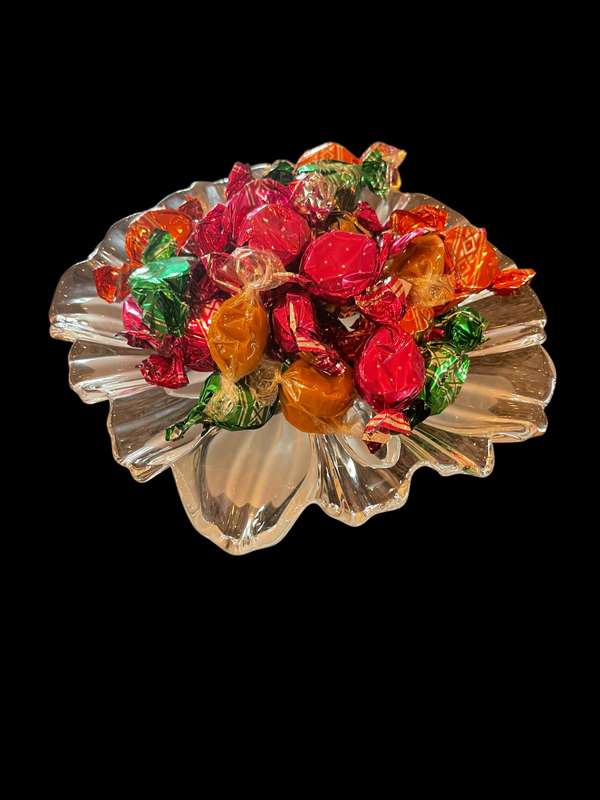 Bowl pedestal studio glass