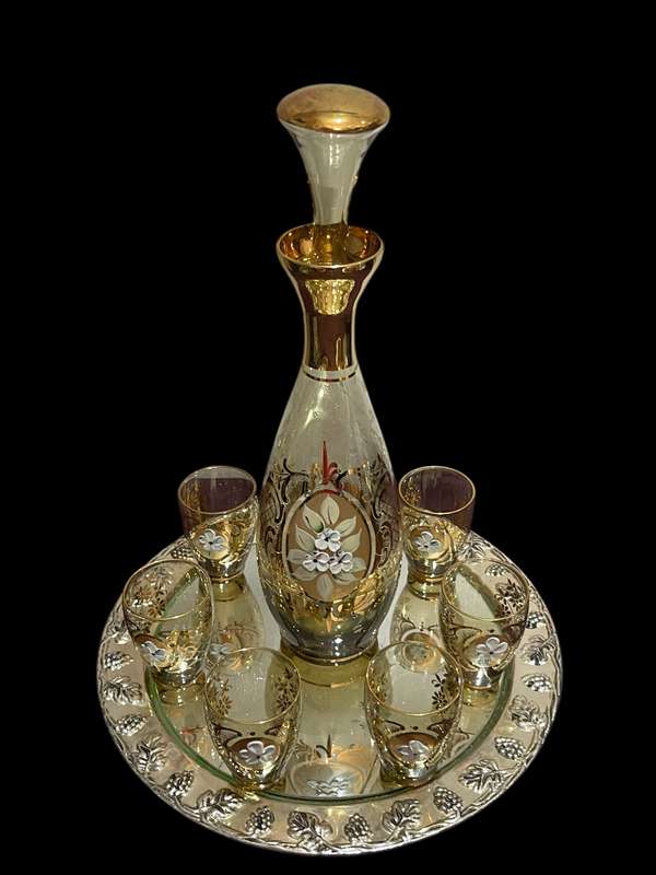Decanter glasses Venetian