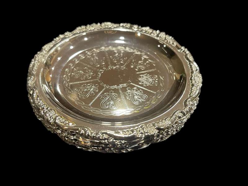 Coasters x8 silver plated