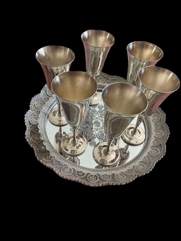 Goblets x6 silver plated