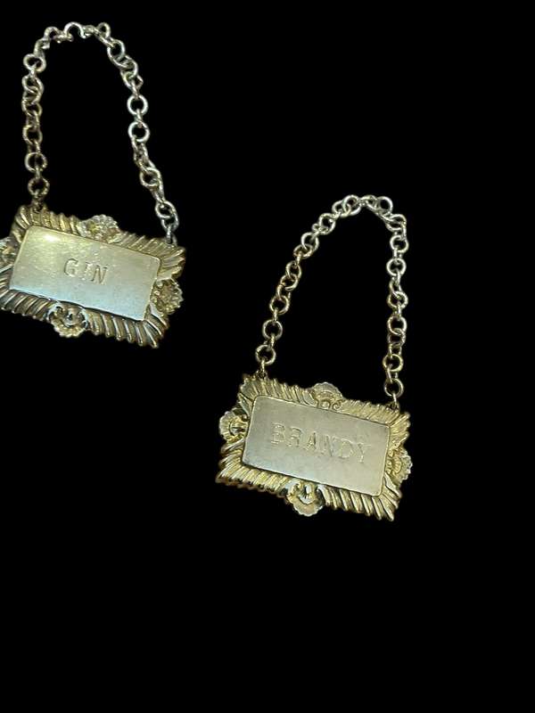 Decanter lables/tags silver plated set x3