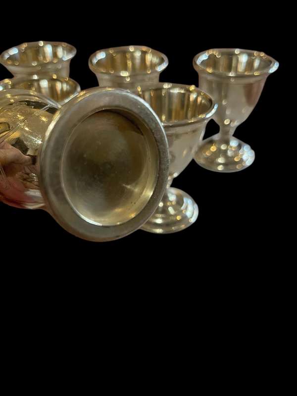 Egg cups silver plated x6