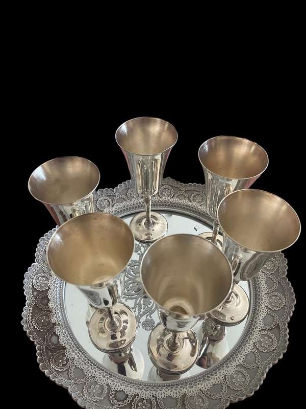 Goblets x6 silver plated