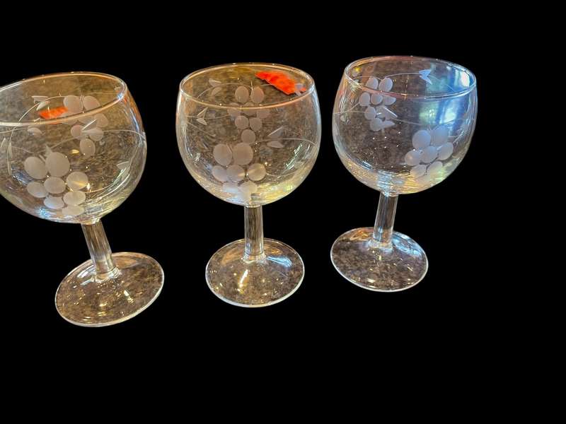 Glasses grape etched each(NR12)