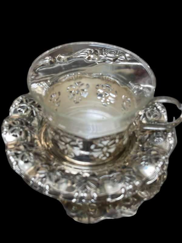 Coffee duos tray silver platef