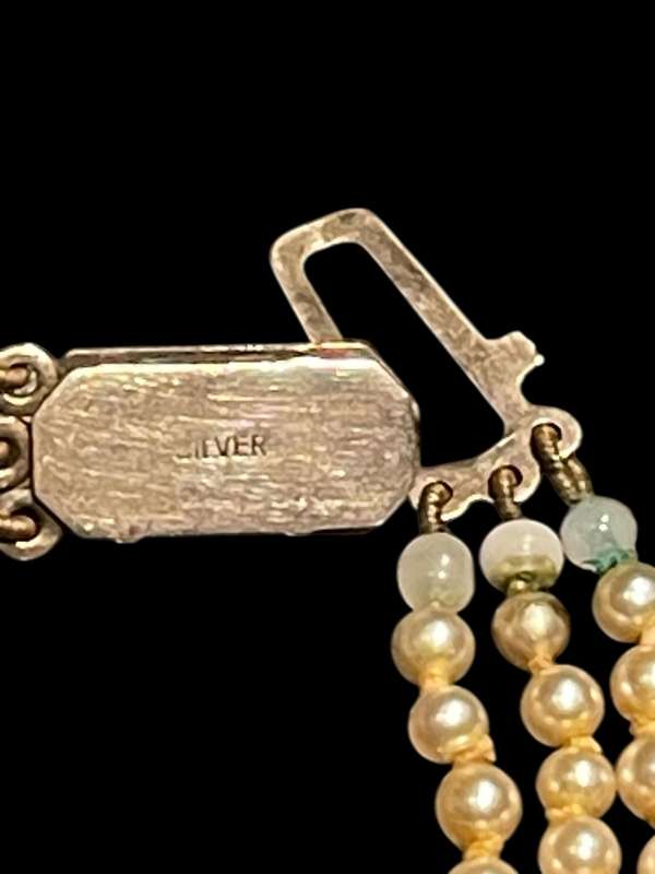 Necklace perle vintage sterling silver clasp