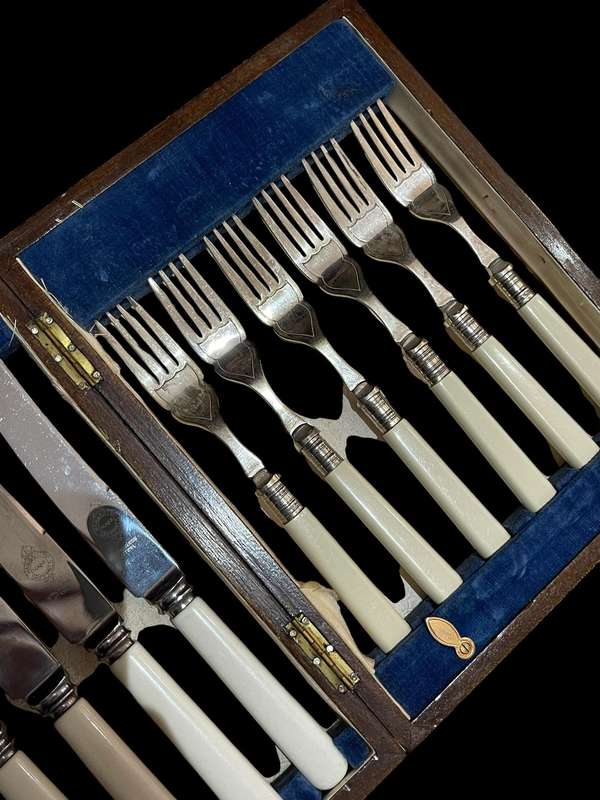 Forks knives bone handled canteen