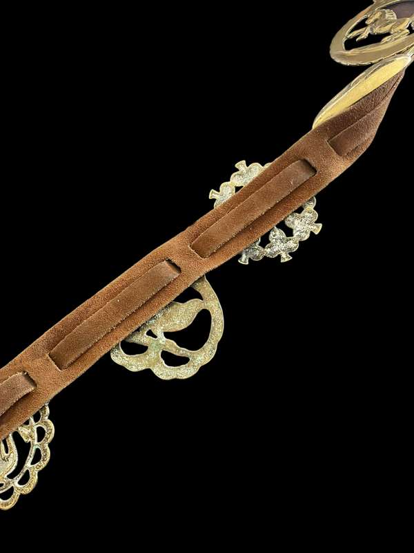 Horse brasses straps leather each
