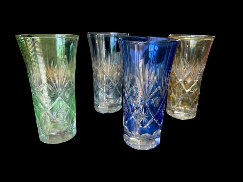 Glasses Bohemian crystal Czech