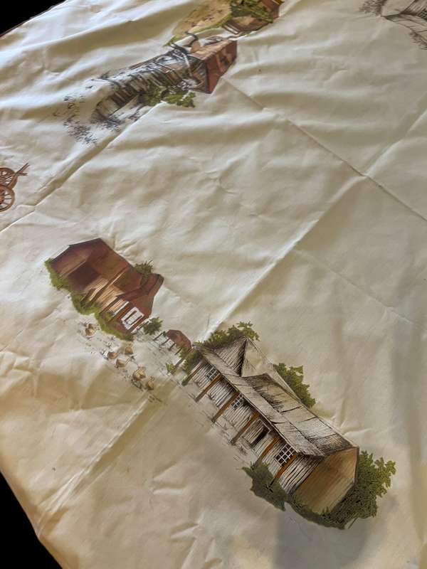 Tablecloth farm scene