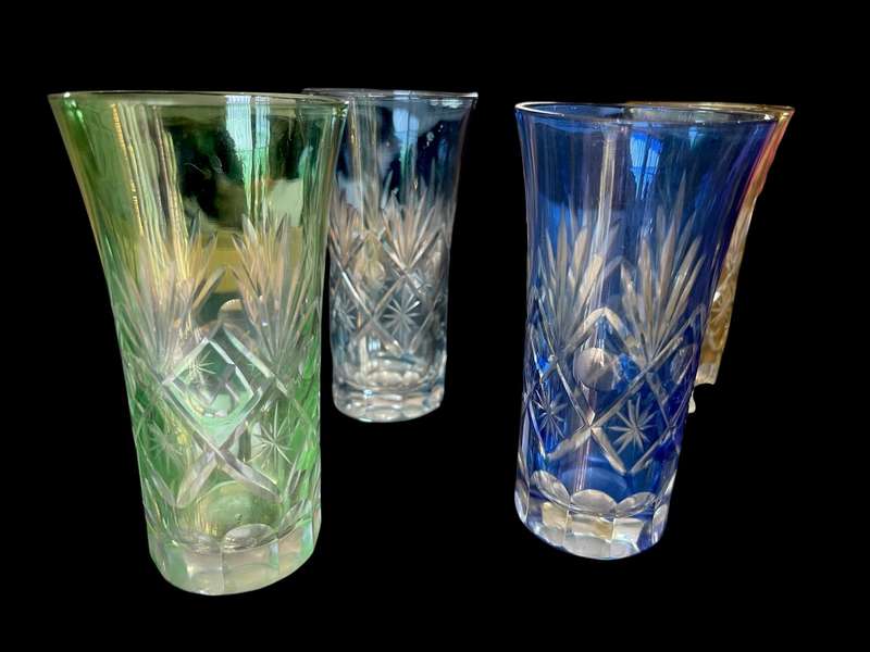 Glasses Bohemian crystal Czech