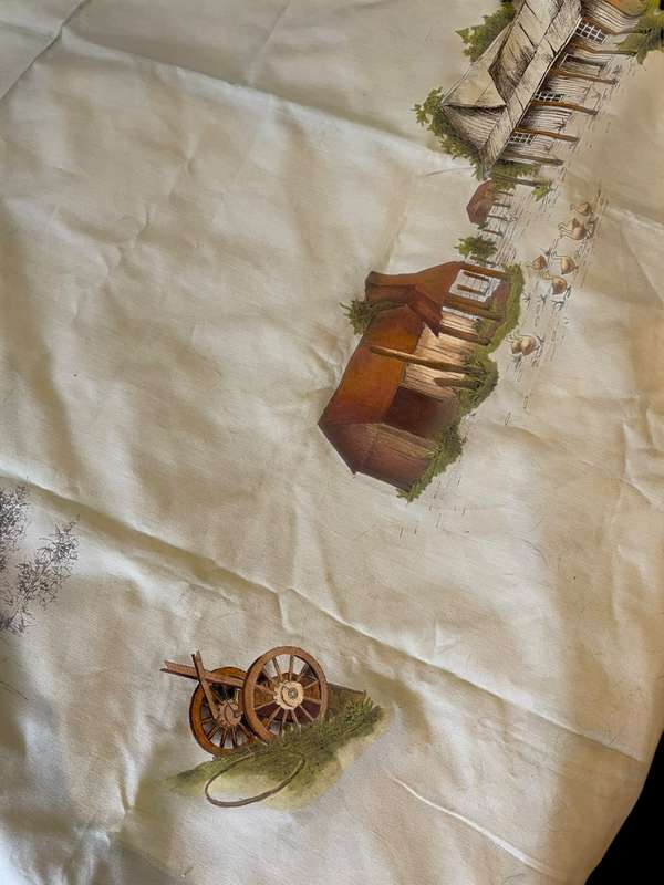 Tablecloth farm scene