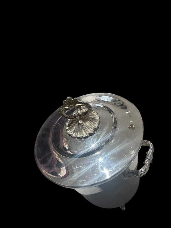 Ice bucket lidded silver plated