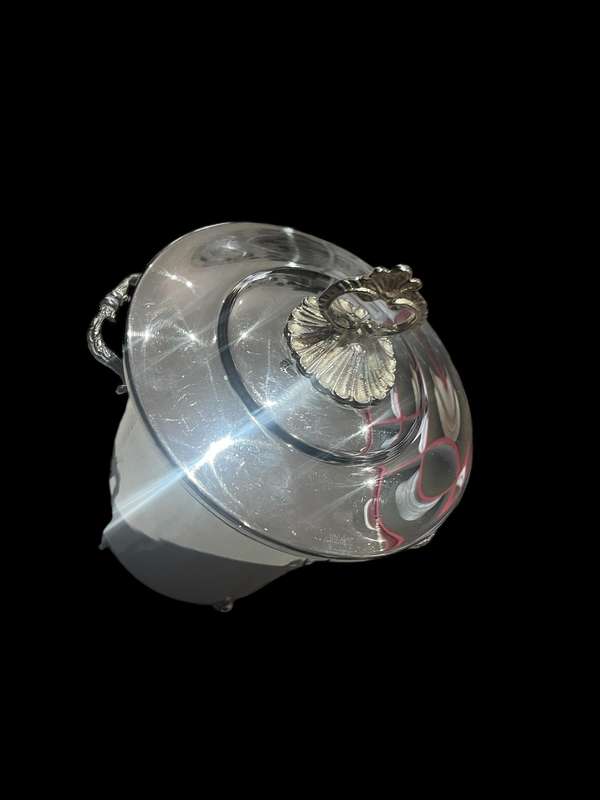 Ice bucket lidded silver plated