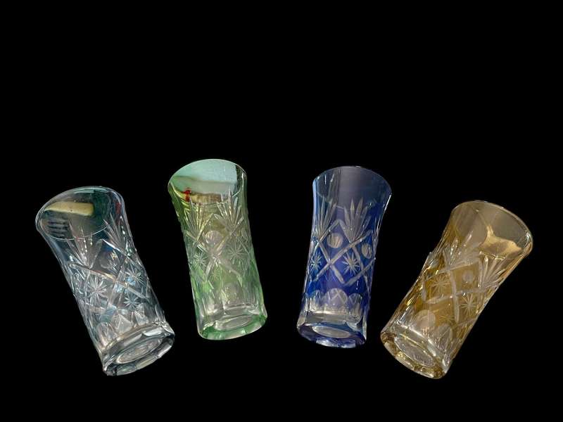 Glasses Bohemian crystal Czech