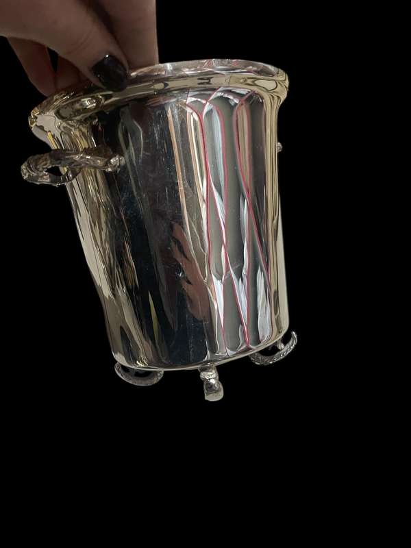 Ice bucket lidded silver plated