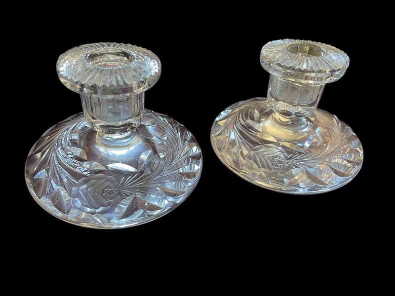 Candle holders crystal set