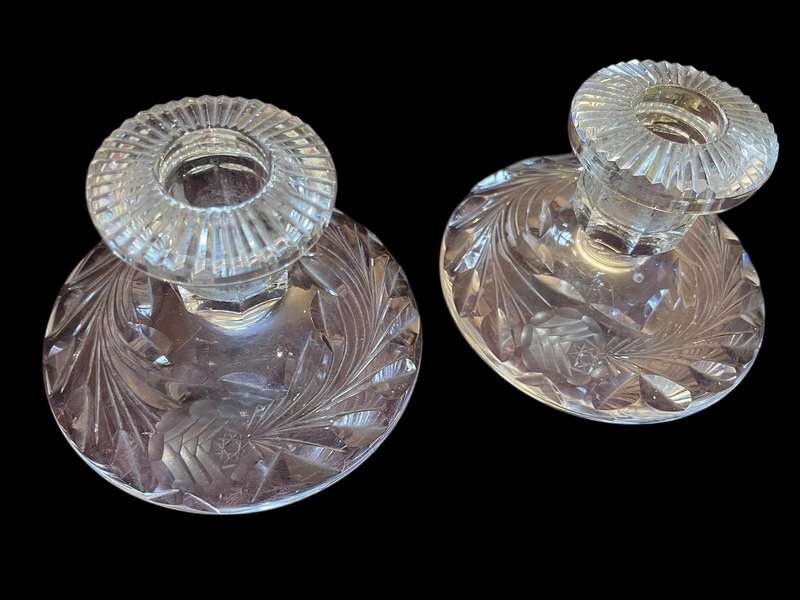 Candle holders crystal set