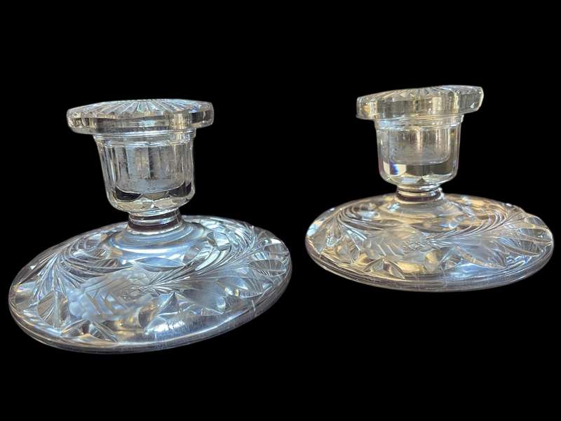 Candle holders crystal set