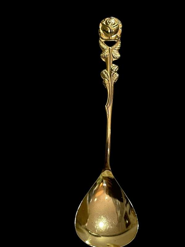 Jam/sugar spoon gold plated(nr15)