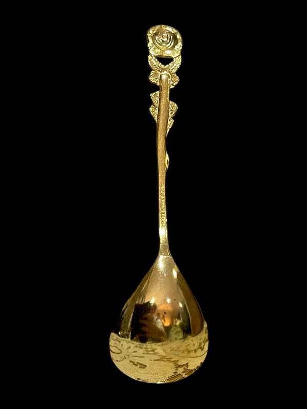 Jam/sugar spoon gold plated(nr15)
