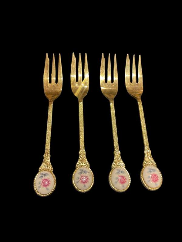Cake forks gold plated(NR22)