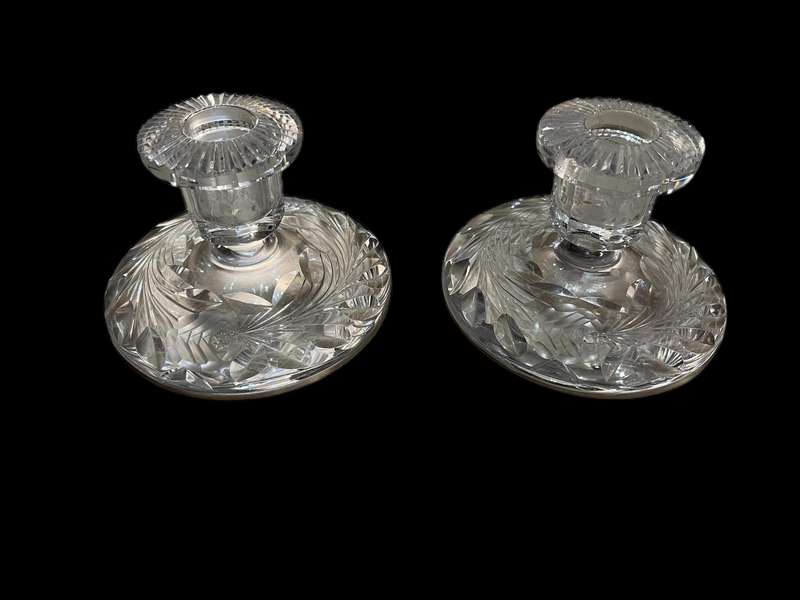 Candle holders crystal set