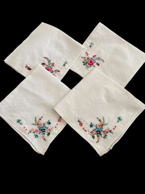 Handkerchiefs ladies embroidered each