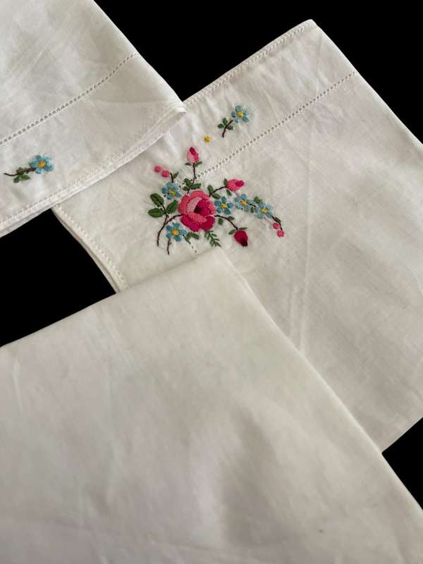 Handkerchiefs ladies embroidered each
