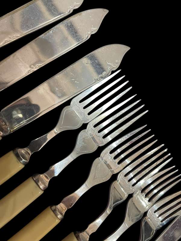 Cutlery set bone handled