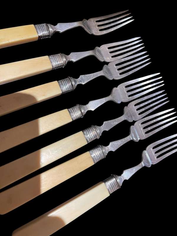 Forks bone handled sterling silver collars(NR3)