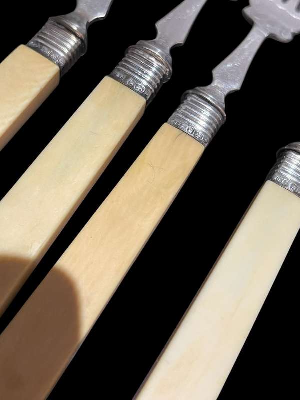 Forks bone handled sterling silver collars(NR3)