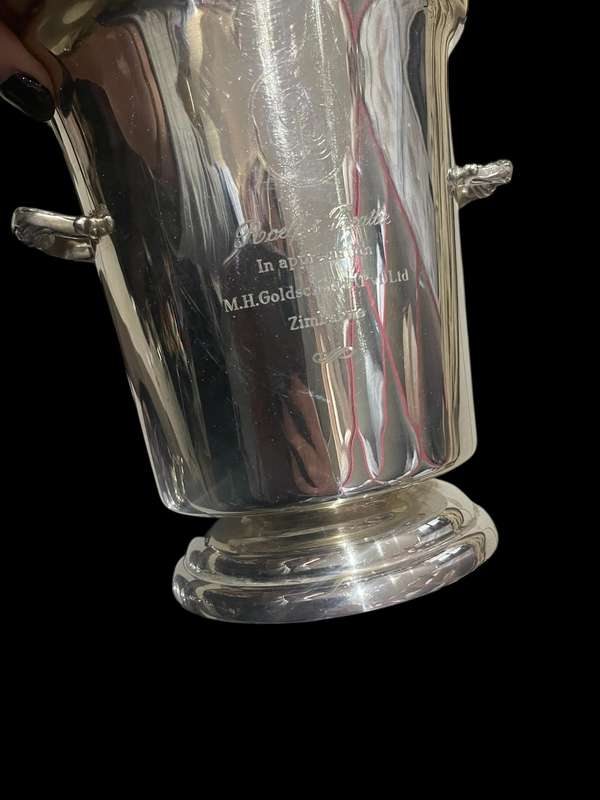 Ice bucket lidded silver plated