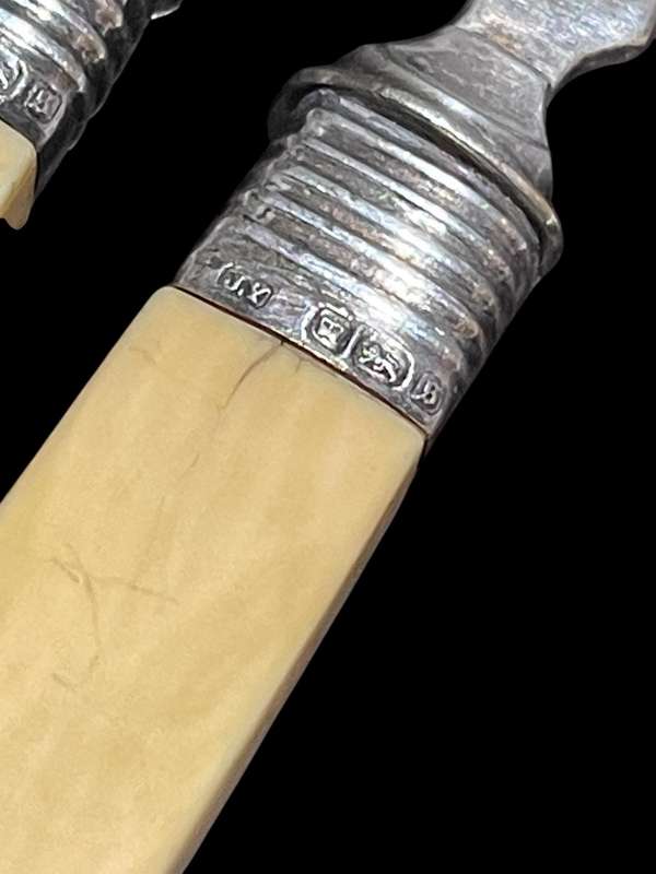 Forks bone handled sterling silver collars(NR3)