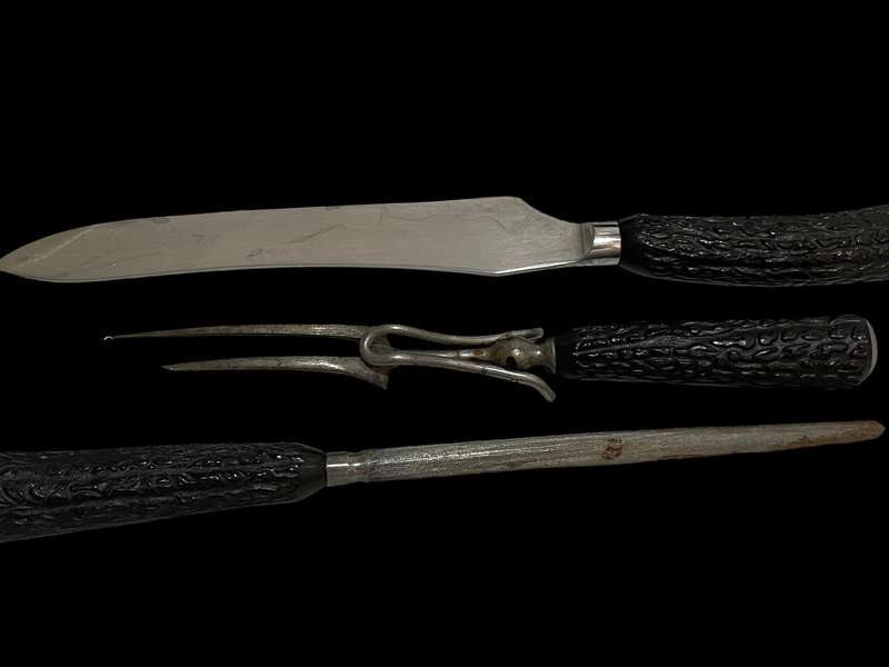 Carving set horn/bone handled