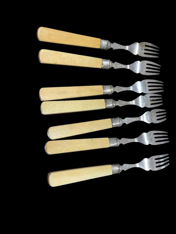 Forks bone handled sterling silver collars(NR3)