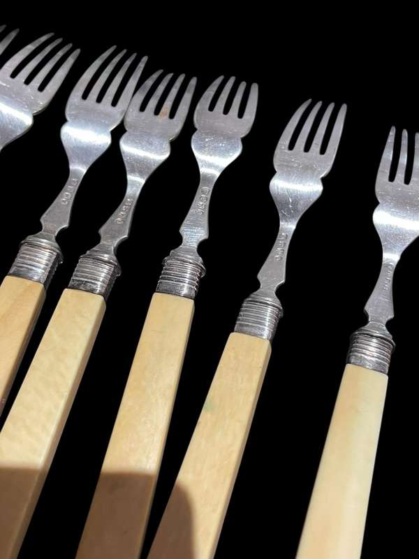 Forks bone handled sterling silver collars(NR3)