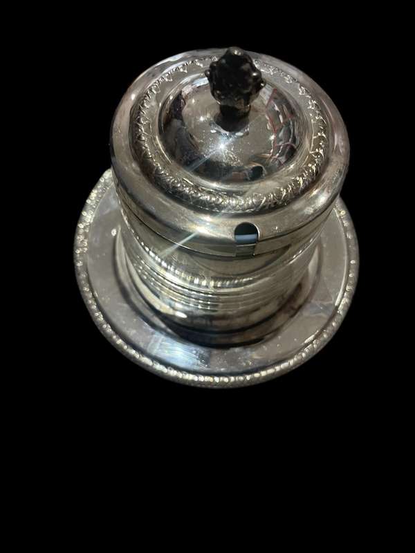Tea/sugar caddy silver plated