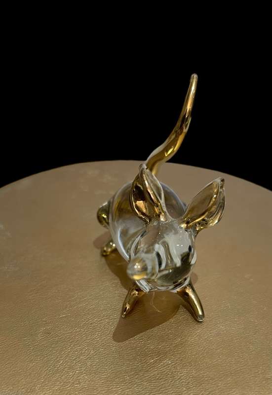 Ornament mouse glass miniature