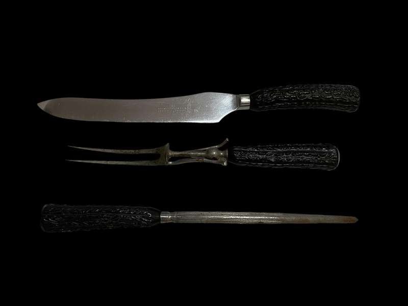 Carving set horn/bone handled