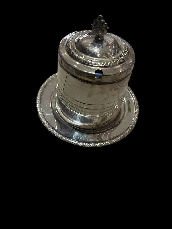 Tea/sugar caddy silver plated