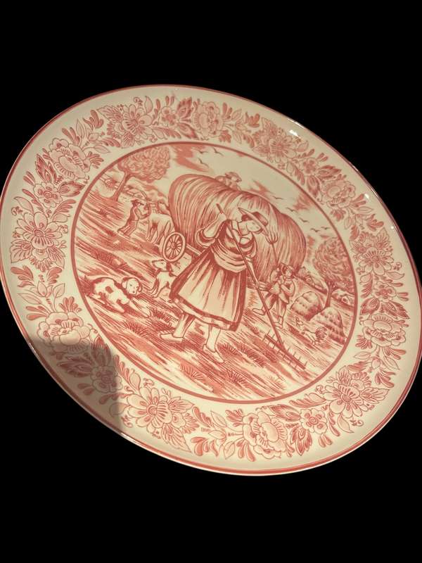 Plate Delft pink large
