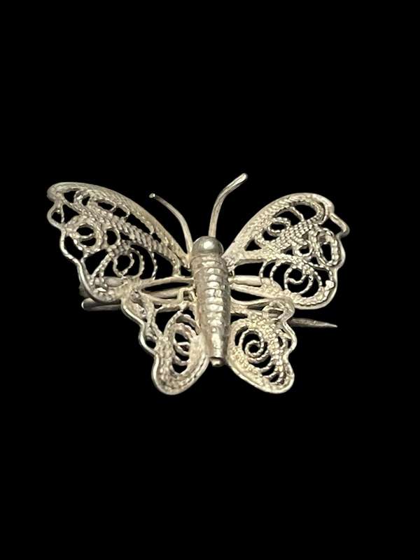 Brooch butterfly silver