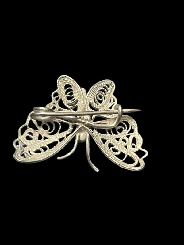Brooch butterfly silver