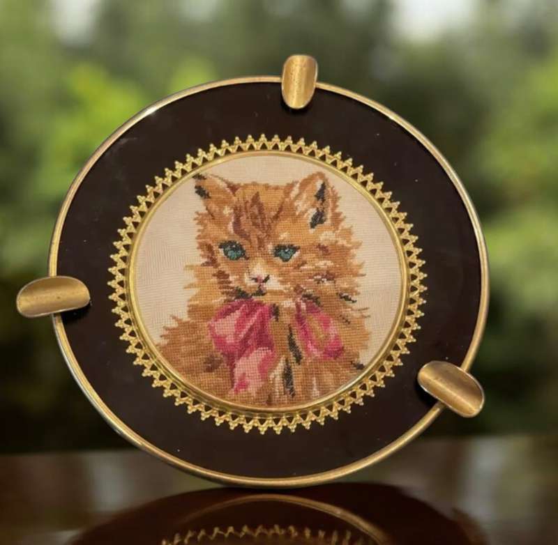 Framed petit point piece