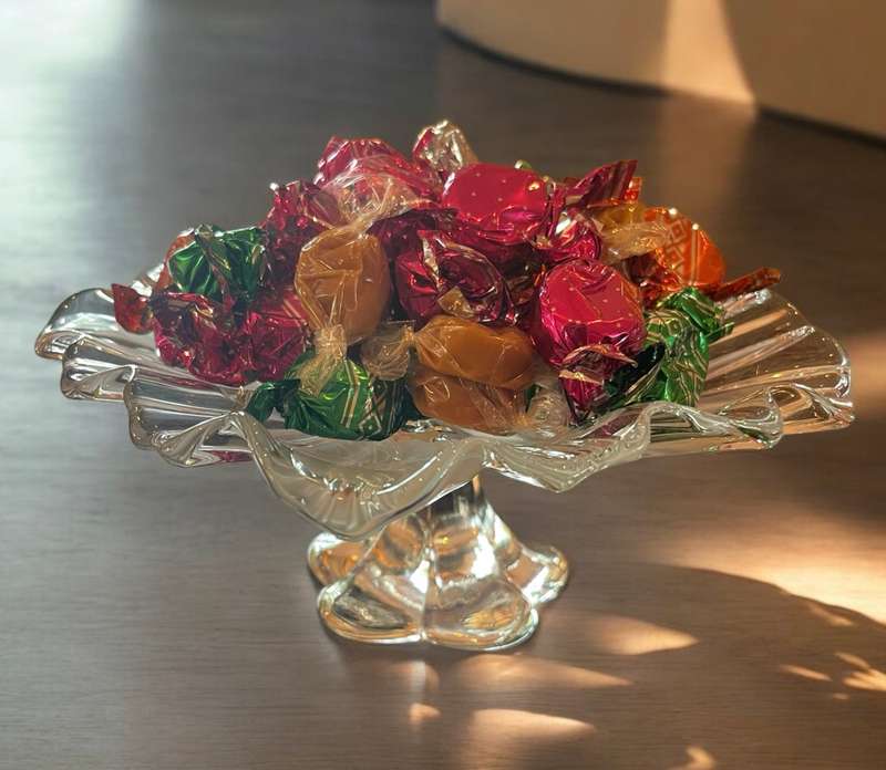 Bowl pedestal studio glass