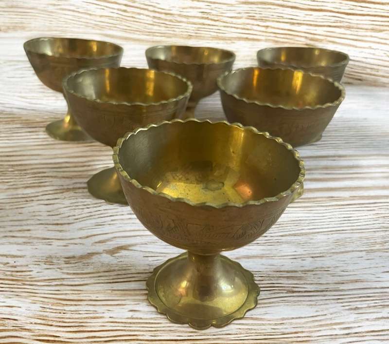 Goblets brass x6