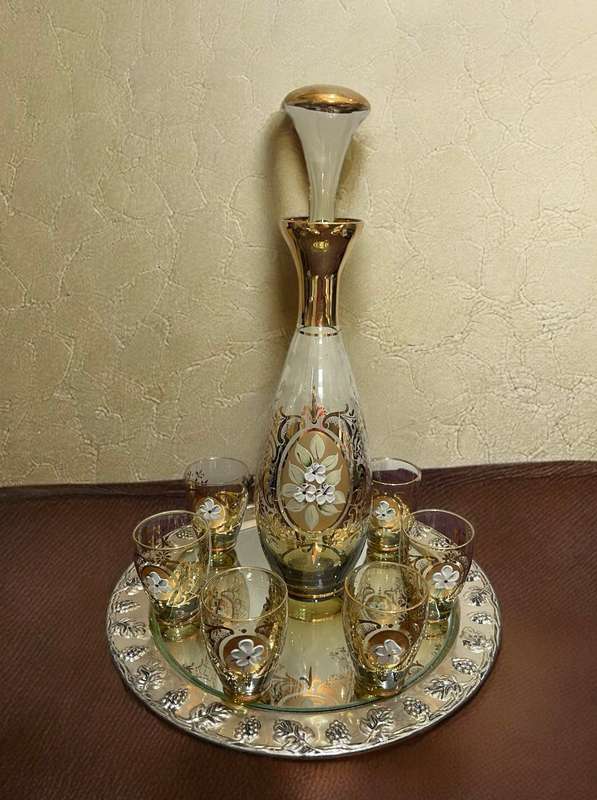Decanter glasses Venetian