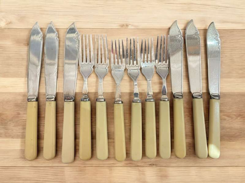 Cutlery set bone handled