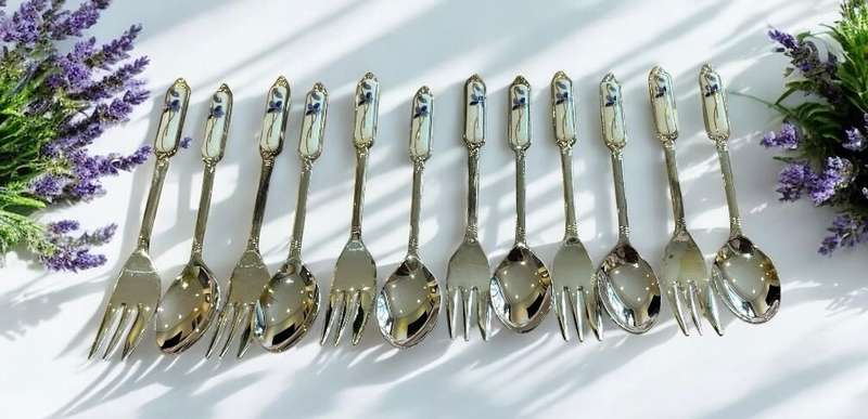 Cake forks teaspoons Eetrite boxed